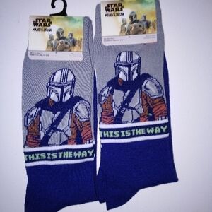 Star Wars Mandalorian Men's Socks - Gray and Blue